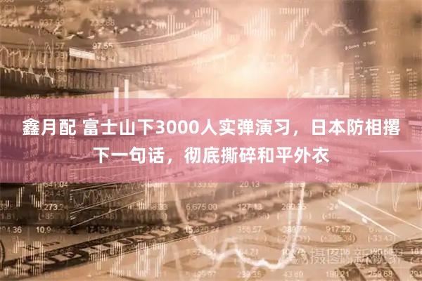 鑫月配 富士山下3000人实弹演习，日本防相撂下一句话，彻底撕碎和平外衣
